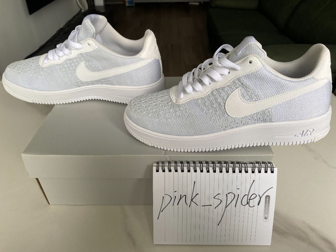 Nike air force 1 flyknit trainer white / pure cheap platinum