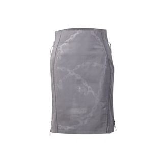 No Dress 絕版正品 現貨 反光 銀灰色 定製 立體鎖鏈紋理 拉鍊半身裙 膝上裙