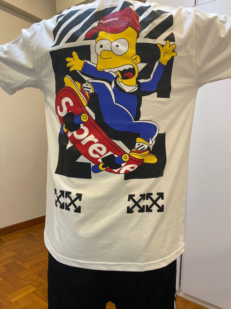 OFF-WHITE x Supreme Simpsons T-shirt, Men's Fashion, Tops & Sets