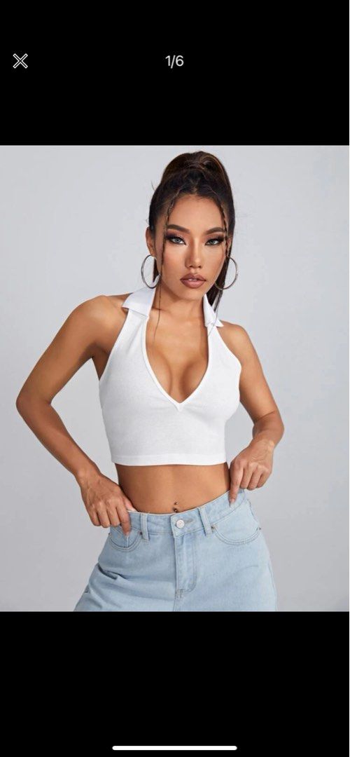 white halter bra top