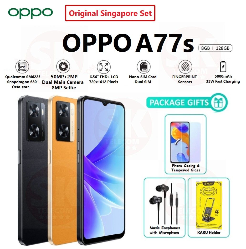 Oppo A77s 128GB+8GB RAM (installments plan) buy now pay later, Mobile ...