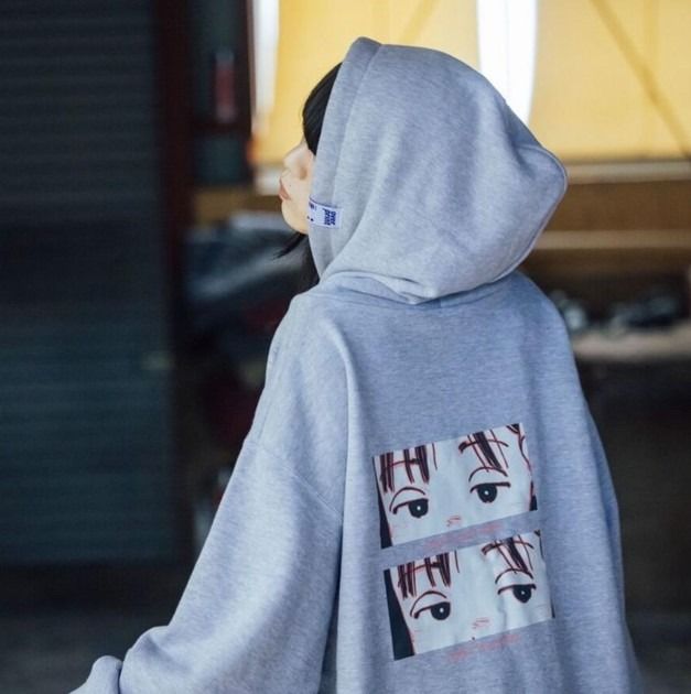 OVERPRINT EYES back pile Hoodie (ask heather gray) Over Print, 男