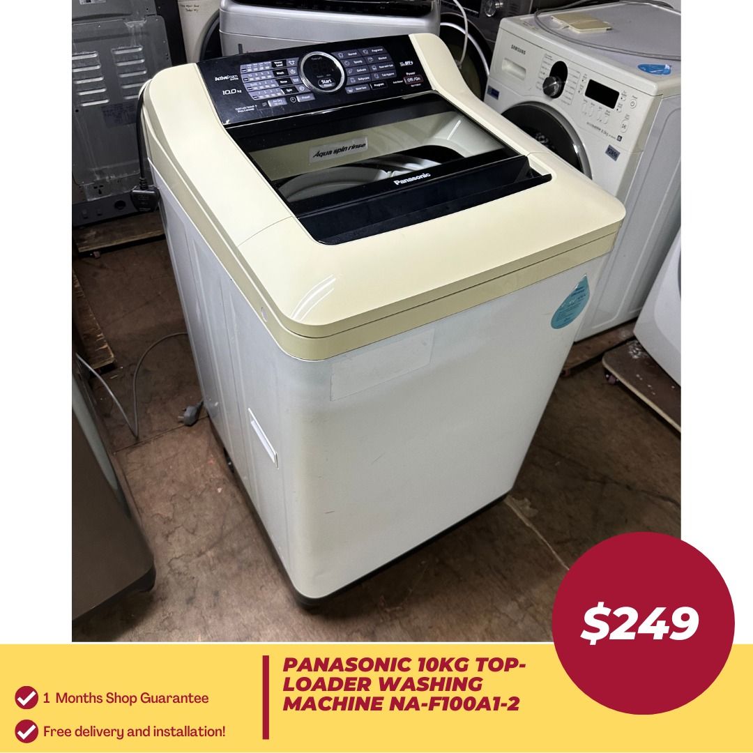 PANASONIC 10KG TopLoader Washing Machine NAF100A12, TV & Home