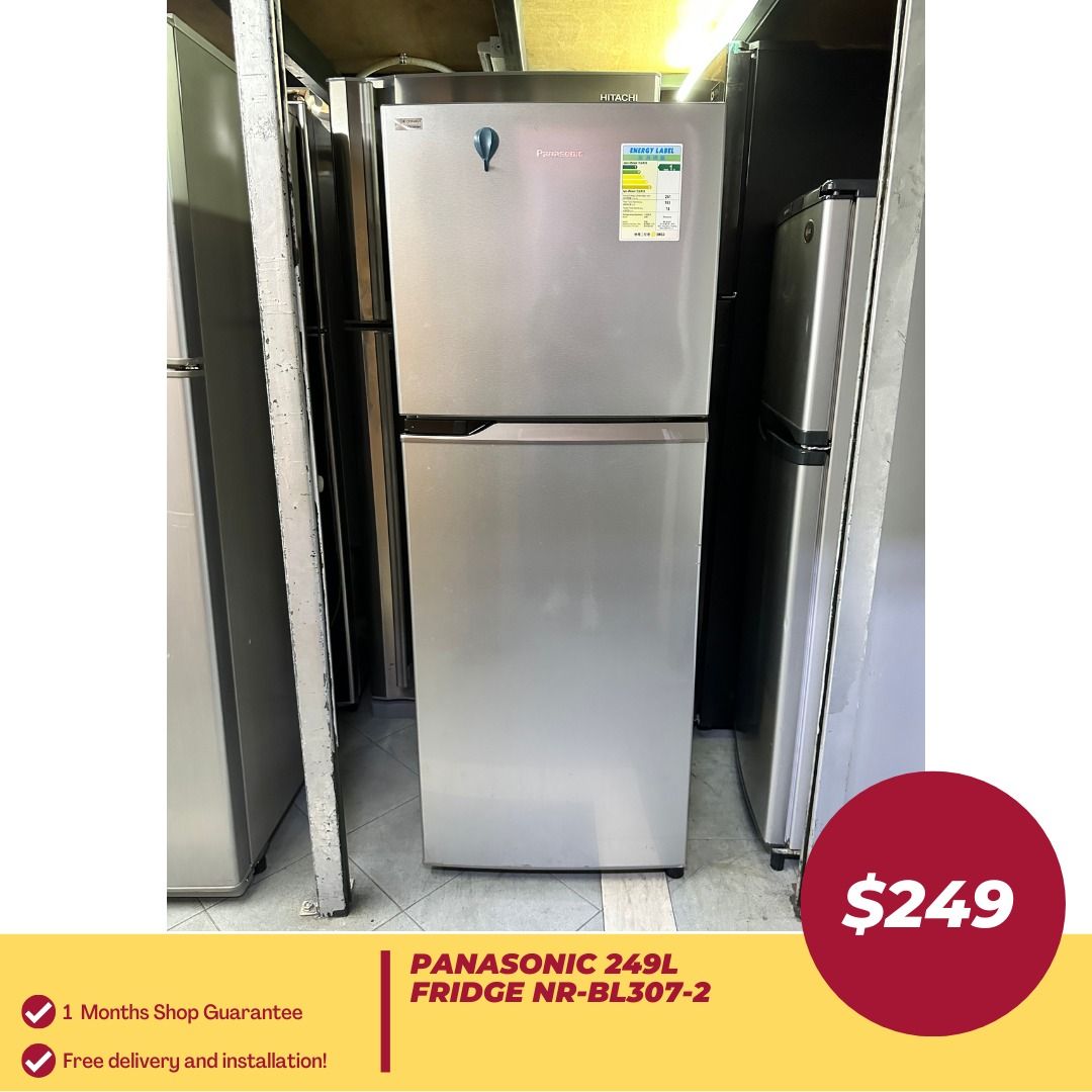 PANASONIC 249L Fridge NR-BL307-2, TV & Home Appliances, Kitchen ...