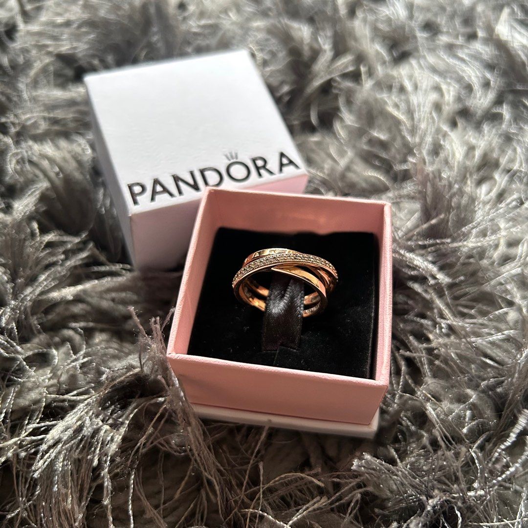 Crossover pavé deals triple band ring
