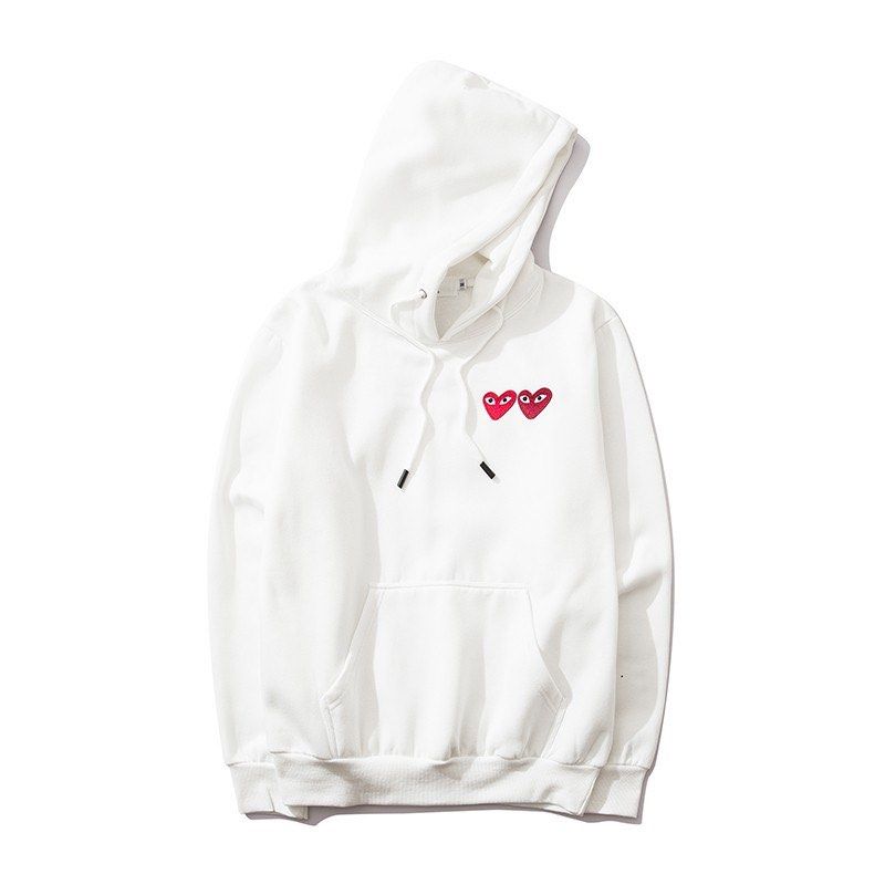 Play CDG 5 heart shaped logo couple casual hoodies Women s