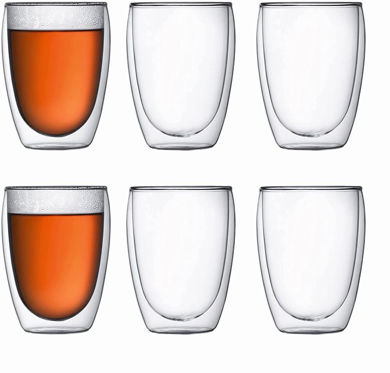 Bodum Bistro Coffee Mug 6-Pack, 12 Oz., Clear 