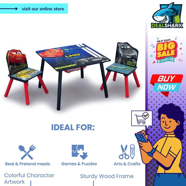 readystock Delta Children Kids Chair Set and Table 2 Chairs