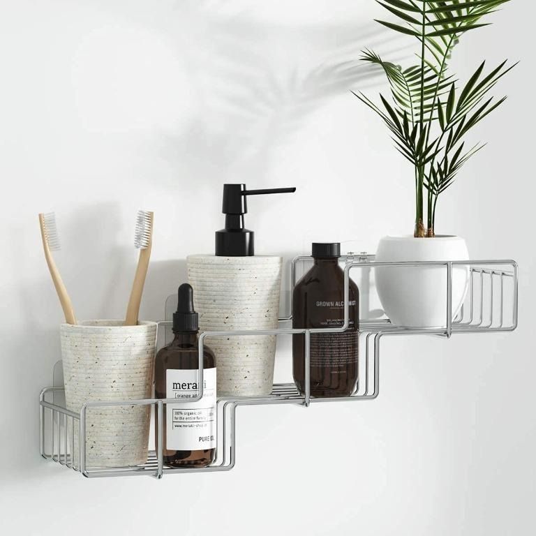 MOFOROCO 3-Pack Shower Caddy Basket Shelf with Soap Holder, No