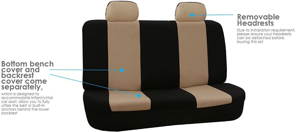 readystock) FH Group FB050BEIGE114 Universal Fit Full Set Flat Cloth Fabric  Beige Automotive Seat Covers fits most Cars, SUVs, Trucks, and Vans, Audio,  Portable Audio Accessories on Carousell