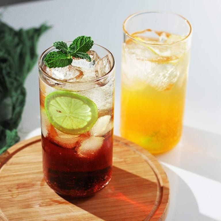 Tall thin drinking glasses deals