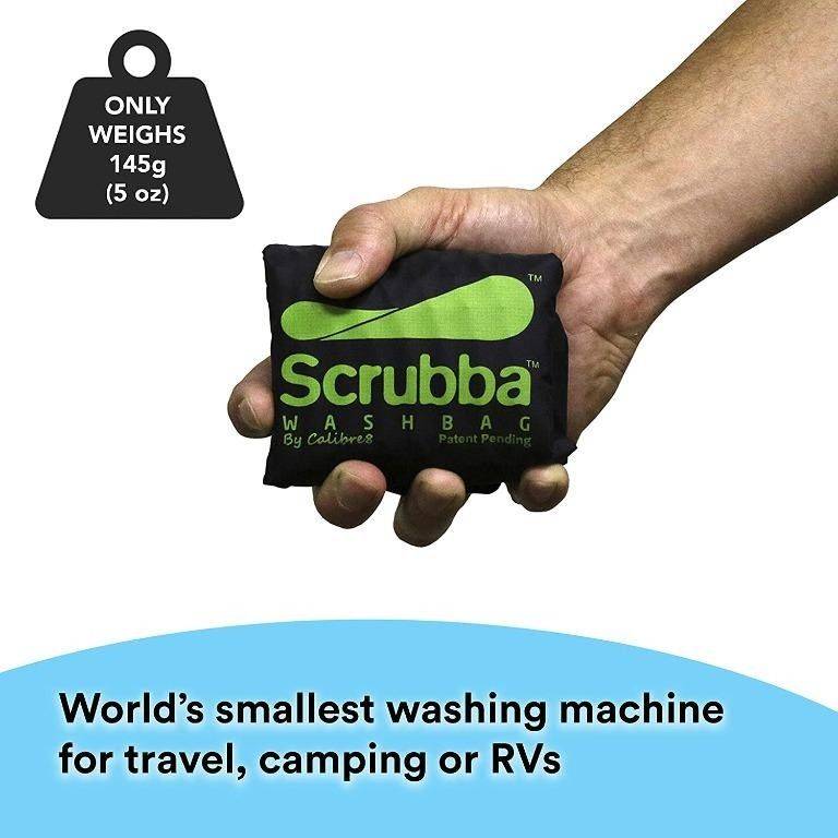 Scrubba Portable Wash Bag - Hand Washing Machine for Hotel and Travel - Light and Small Eco-Friendly Camping Laundry Bag for Washing Clothes Anywhere