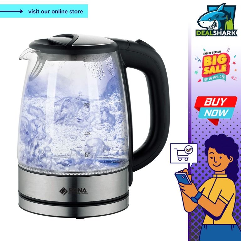 readystock SONA 1.7L Glass Kettle SK 5050 TV Home Appliances