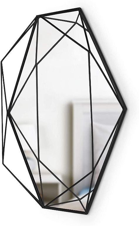 readystock) Umbra Prisma Modern Geometric Shaped Oval Mirror Wall Decor for  Bedroom, Bathroom, Living, Dining Room, 22x17In, Black, Furniture  Home  Living, Home Decor, Wall Decor on Carousell
