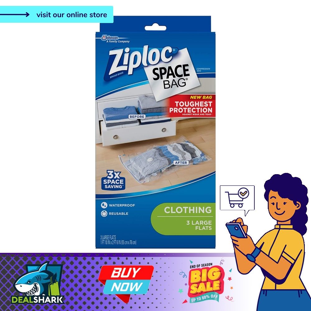 Large ziploc storage bags for clothes shop
