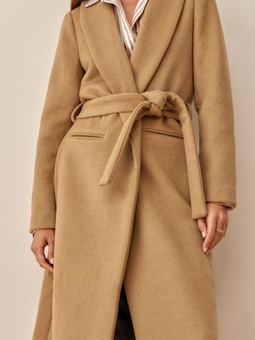 Reformation camel coat on sale