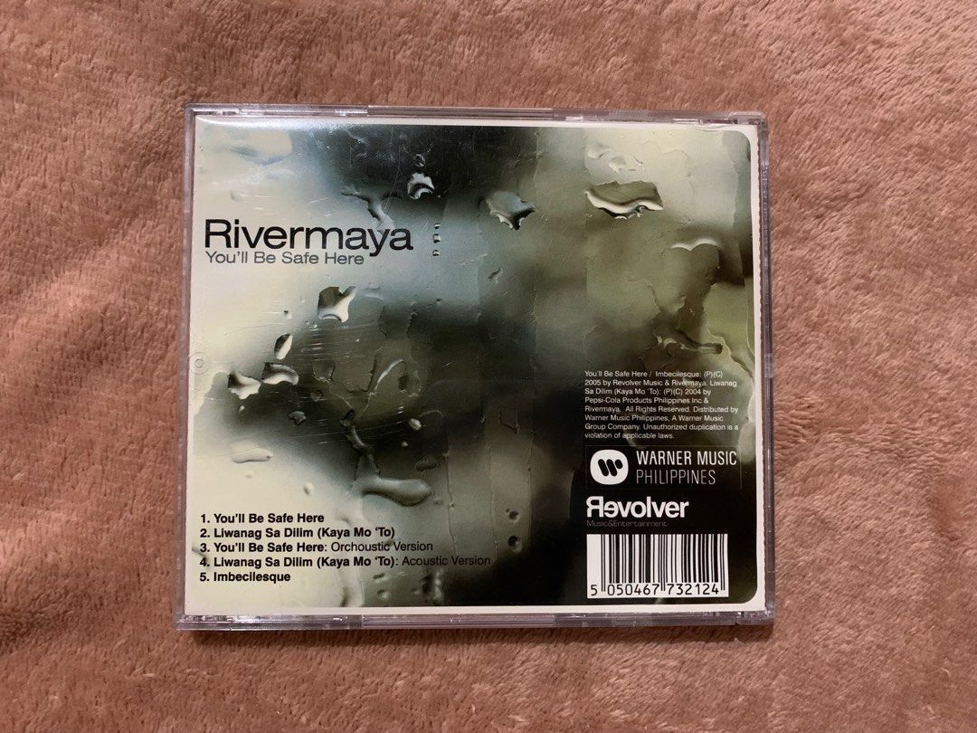 RIVERMAYA YOU’LL BE SAFE HERE EP CD (Category: CDs & DVDs) located in Zamboanga. Submitted by ronrocar (Listing ID 1214817553, Image 2). Description: RIVERMAYA YOU’LL BE SAFE HERE EP Rare/ OUT OF PRINT 1550 plus sf Slightly negotiable NOTE: Item is untested and was kept properly for collection purposes Item may have scratches as well as inlay cards may have tears, cuts, etc PLEASE REFER TO ALL THE PHOTOS //———————————————// Location is Zamboanga 