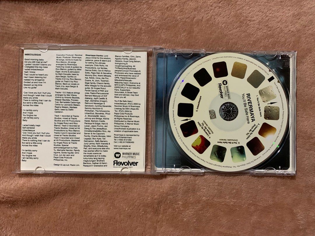 RIVERMAYA YOU’LL BE SAFE HERE EP CD (Category: CDs & DVDs) located in Zamboanga. Submitted by ronrocar (Listing ID 1214817553, Image 3). Description: RIVERMAYA YOU’LL BE SAFE HERE EP Rare/ OUT OF PRINT 1550 plus sf Slightly negotiable NOTE: Item is untested and was kept properly for collection purposes Item may have scratches as well as inlay cards may have tears, cuts, etc PLEASE REFER TO ALL THE PHOTOS //———————————————// Location is Zamboanga 