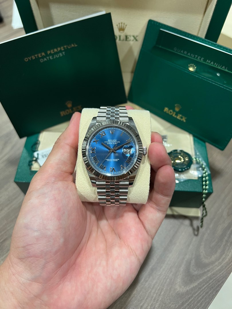 Rolex datejust 41 outlet azzurro