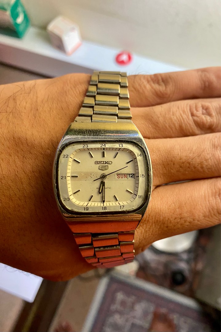 Seiko 5 Automatic TV Shaped Dial Watch Men s Fashion Watches