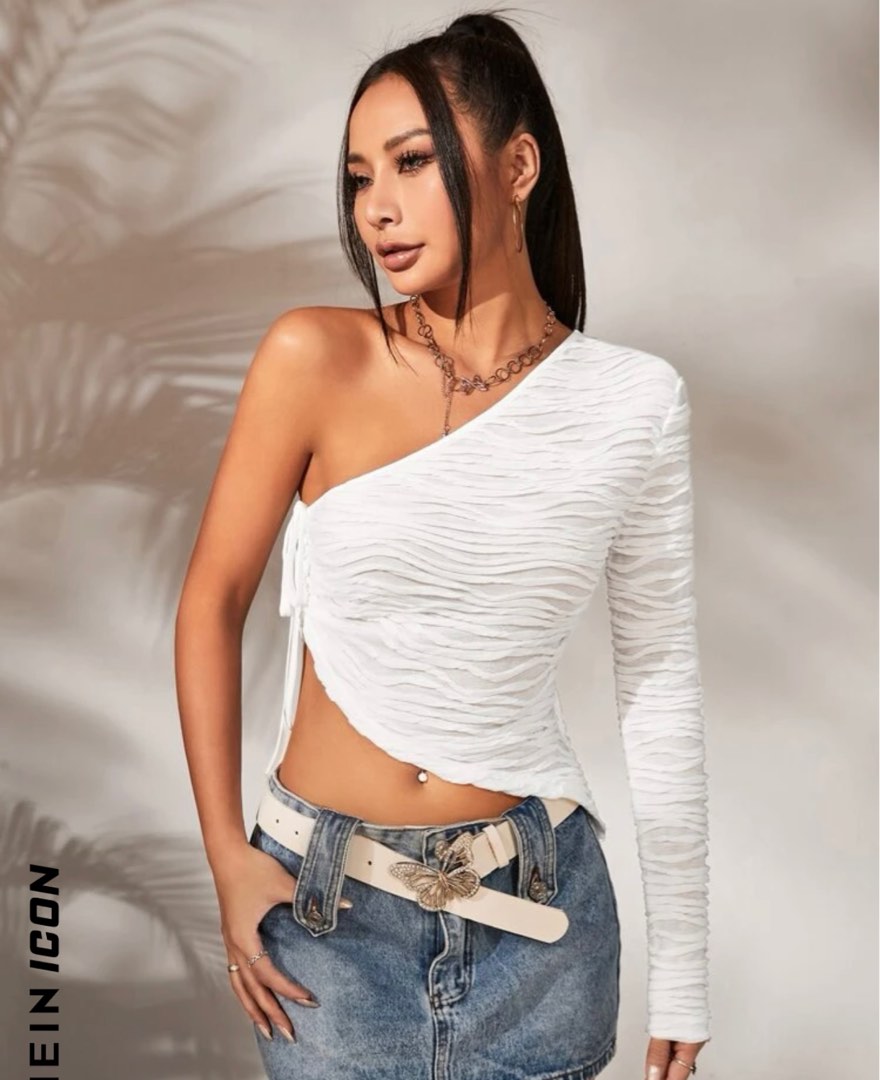 sexy one shoulder asymmetrical top, Women's Fashion, Tops, Longsleeves ...