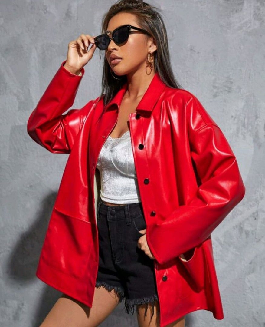 Shein faux leather jacket clearance