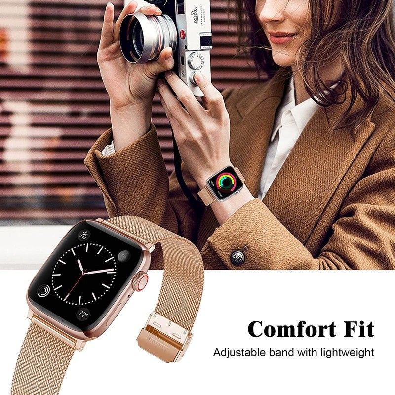Stainless Steel Apple Watch Strap Rose Gold Mobile Phones