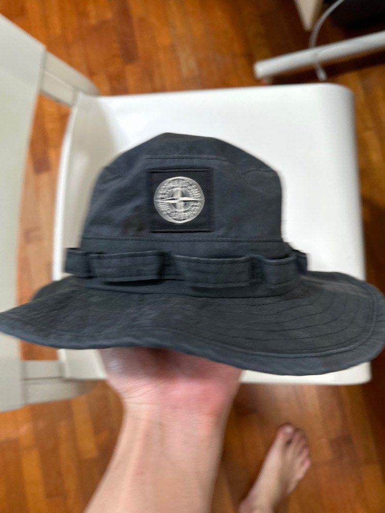 Supreme X Stone Island Camo Bucket hat (Black)