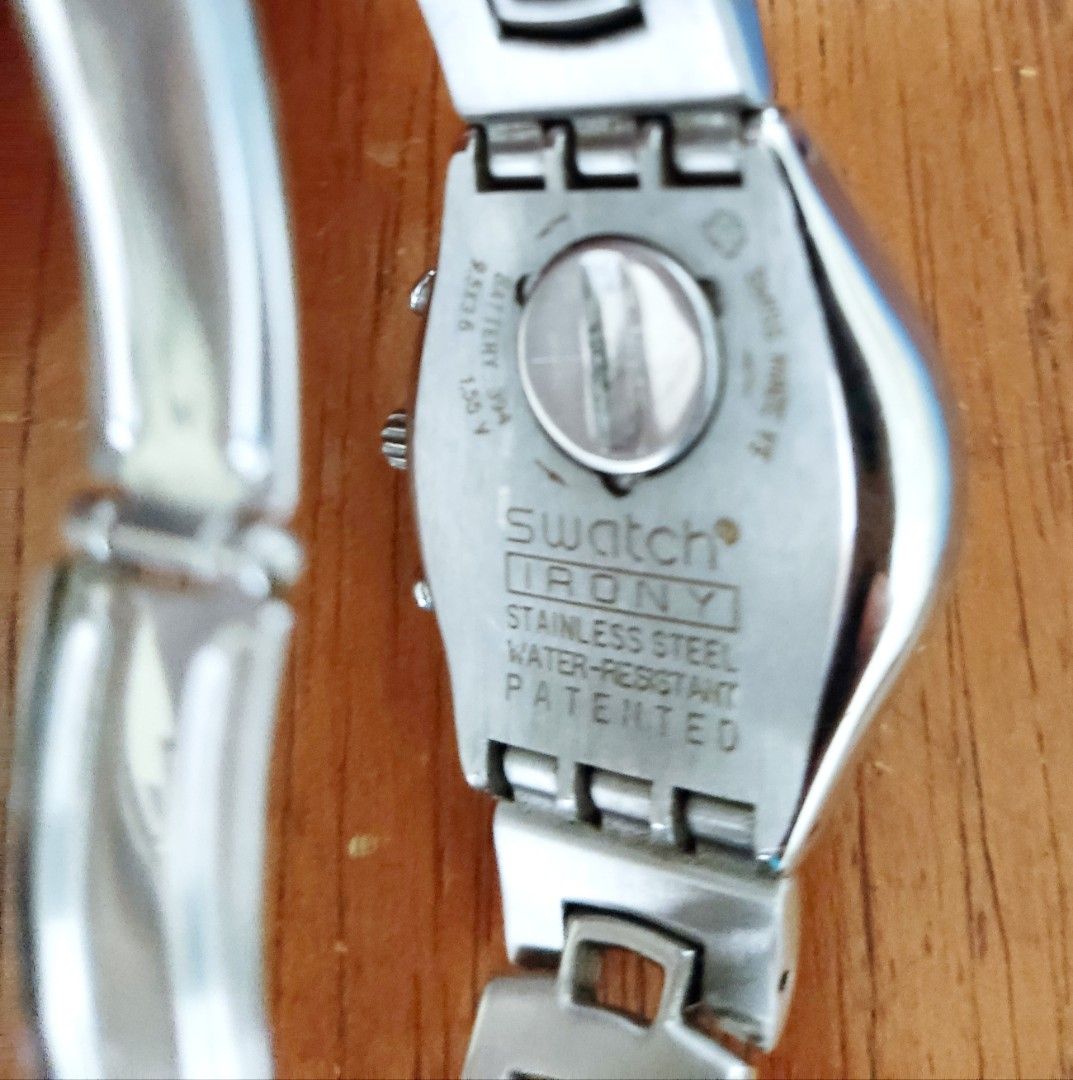 Swatch Irony watch (Category: Watches) located in Kuala Lumpur. Submitted by timioscreations (Listing ID 1214840407, Image 3). Description: Used with care. Still working well. Minor scratches on the glass. Includes battery..