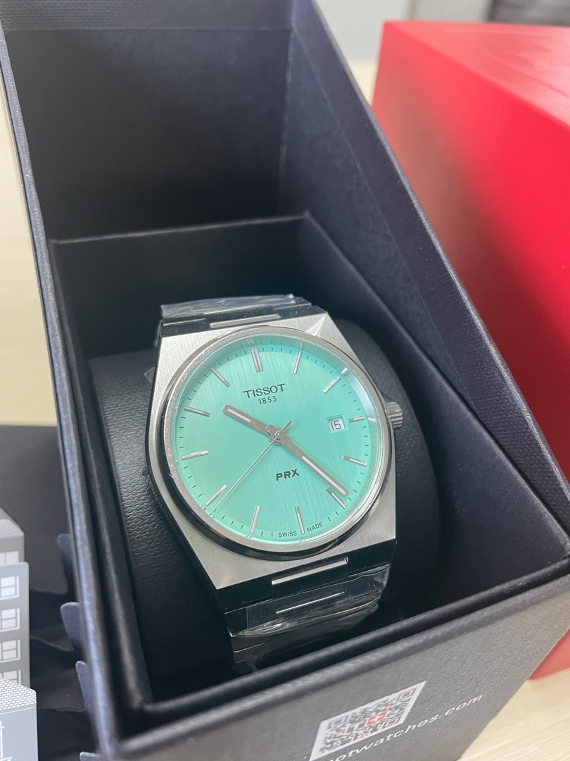 Tissot PRX Mint/Torquoise, Men's Fashion, Watches & Accessories