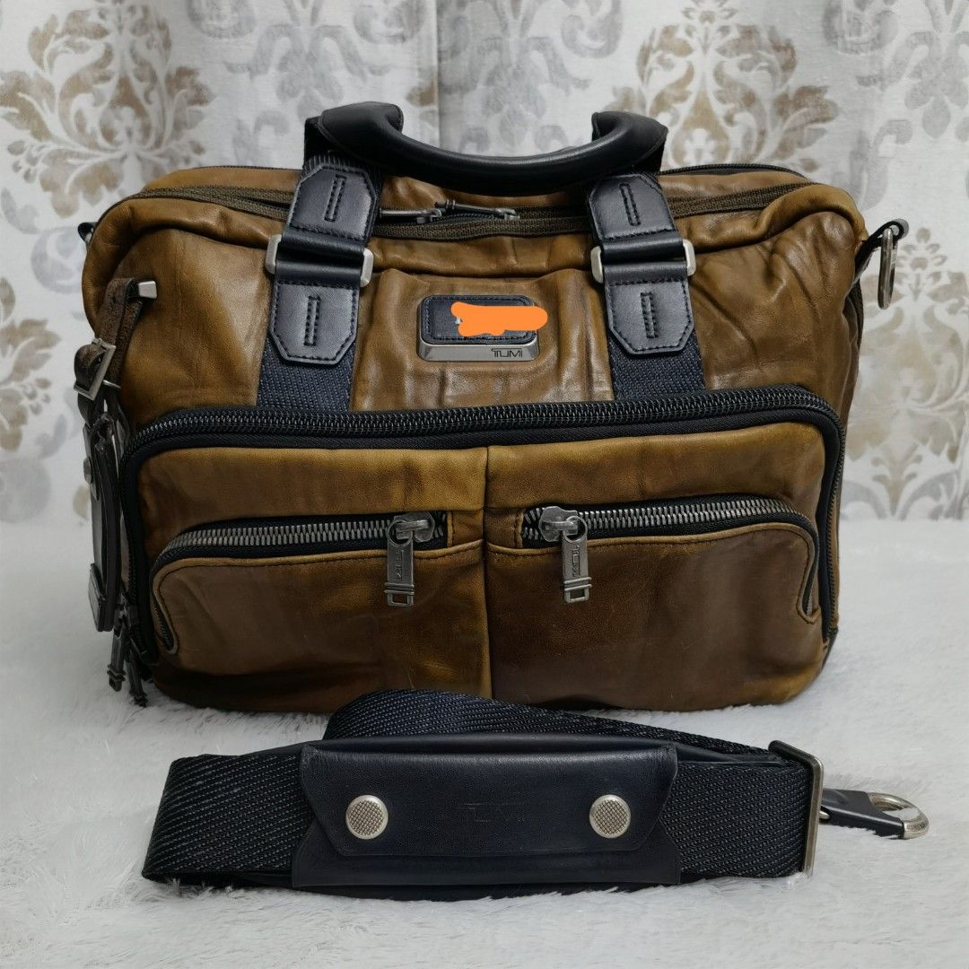Tumi albany slim commuter brief brown leather original rare