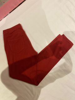 Uniqlo Red Jeans Pants Trousers Fitted Skinny Jeans Fashion Womens