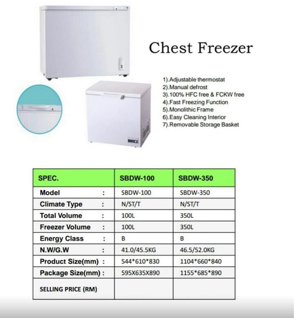 Used chest freezer with solid lofting door, TV & Home Appliances