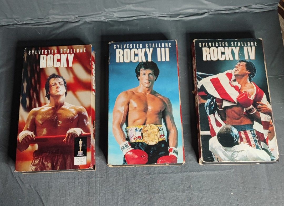 VHS Tapes Rocky 1 , 3 , 4 Collection, Hobbies & Toys, Memorabilia & Collectibles, Vintage