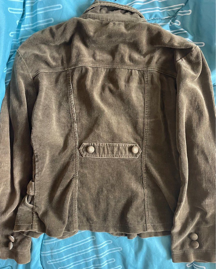 Vintage olive green corduroy jacket, Women's Fashion, Coats, Jackets