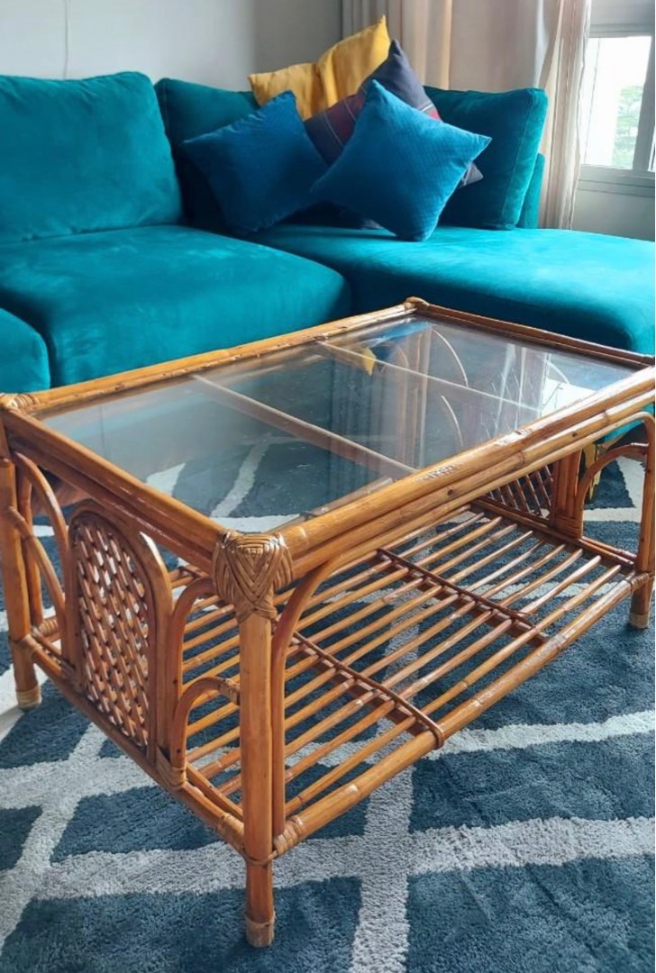 Vintage Rattan Coffee Table, Furniture & Home Living, Furniture, Other