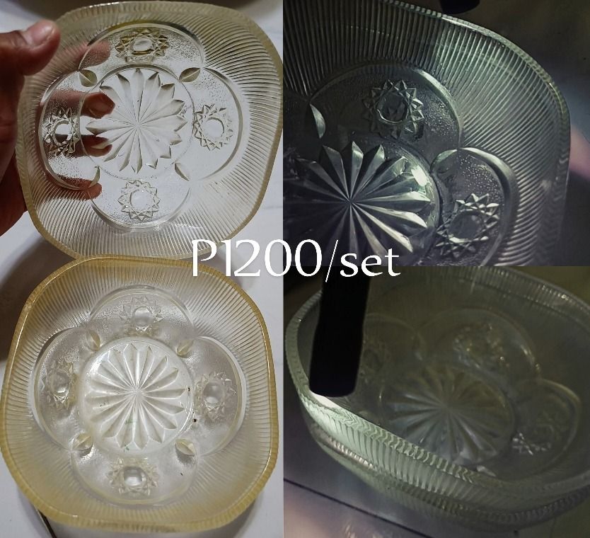 Vintage UV Reactive Glassware Uranium Glass Vaseline Glass Depression