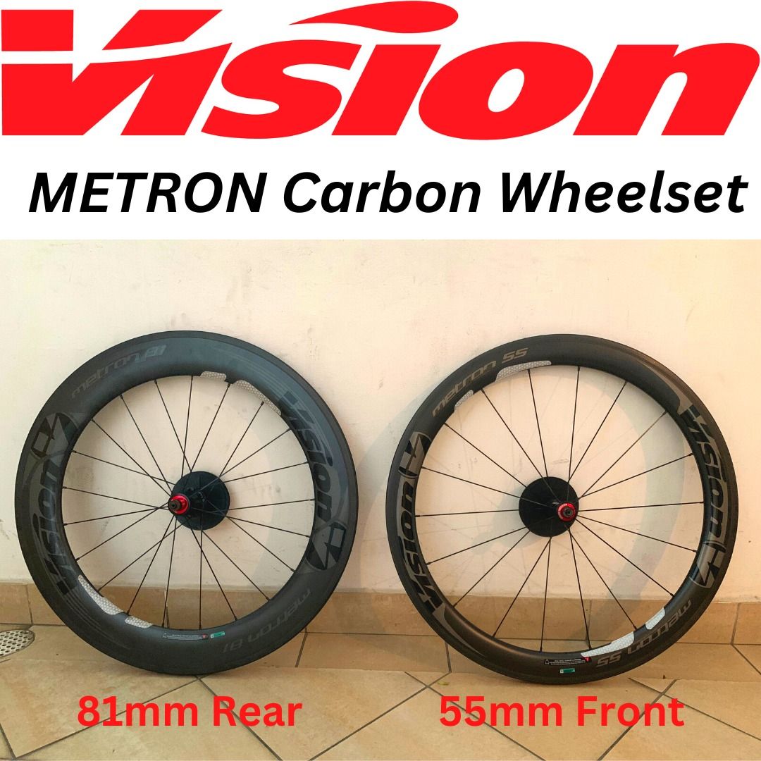 Vision Metron 55/81mm (Front/Rear) Full Carbon Clincher Rim Brake ...