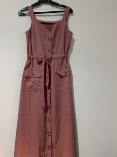 Zalora Utility Maxi Dress (Old Rose)