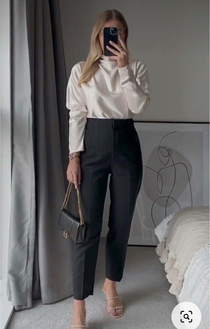 ZARA high-waist trousers (100% ORIGINAL WITH RECEIPT), Women's Fashion,  Bottoms, Other Bottoms on Carousell