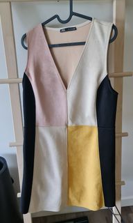 Zara new multicoloured faux suede dress