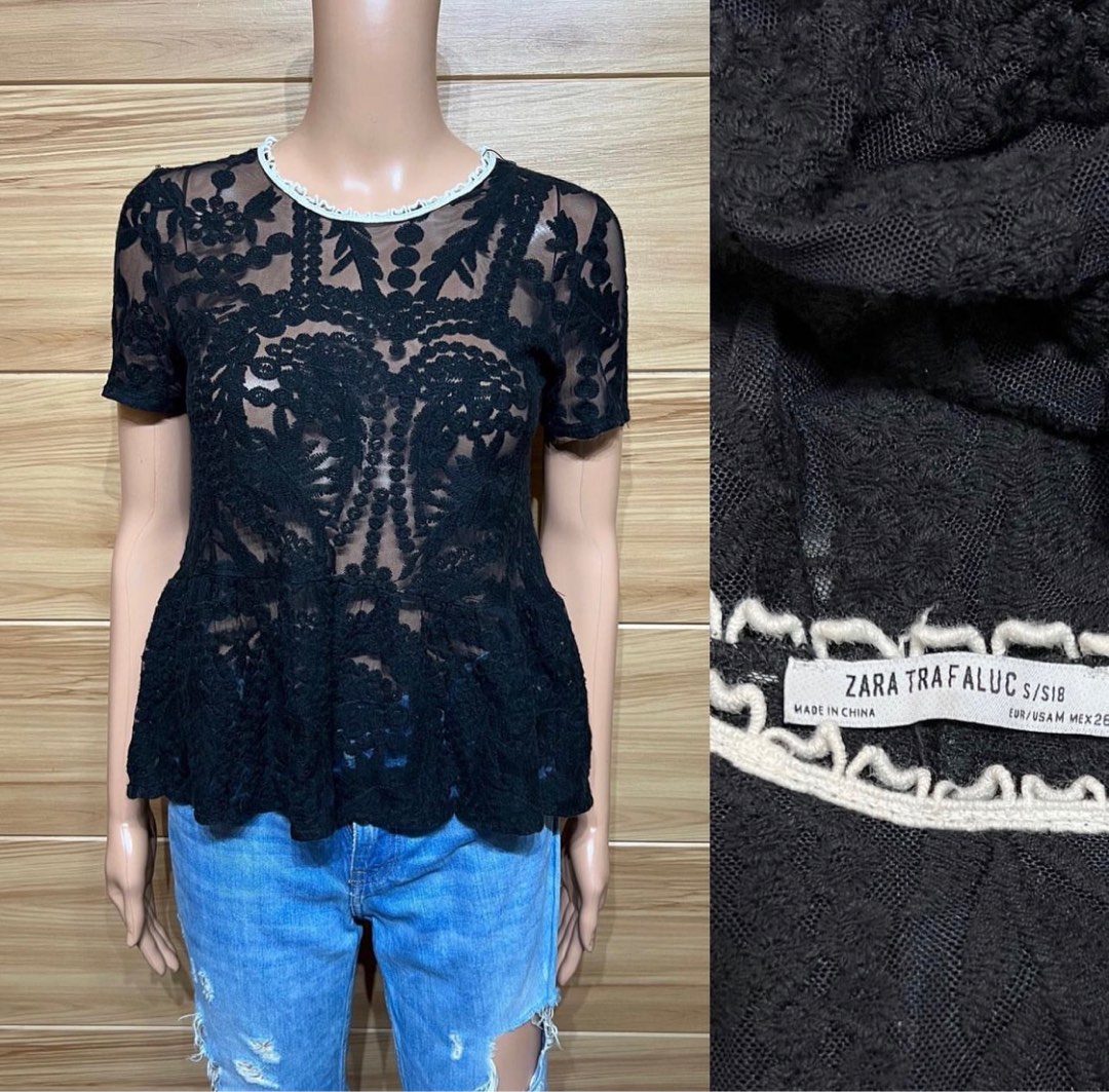 ZARA sheer top, Women's Fashion, Tops, Blouses on Carousell