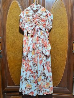 Zimmerman ins ruched floral midi dress
