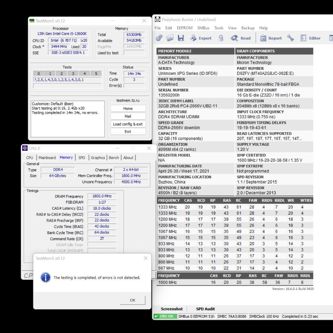 64GB, 32GB x2)全新ADATA XPG Z1 DDR4 3200 CL16 64GB Kit, 舊機升級