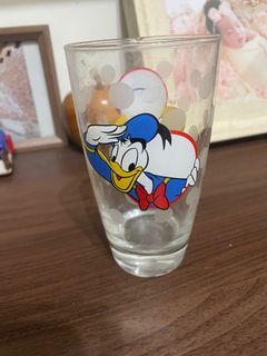 350ml唐老鴨 迪士尼 玻璃杯 馬克杯 點點 圓形玻璃杯 居家  水杯 少女