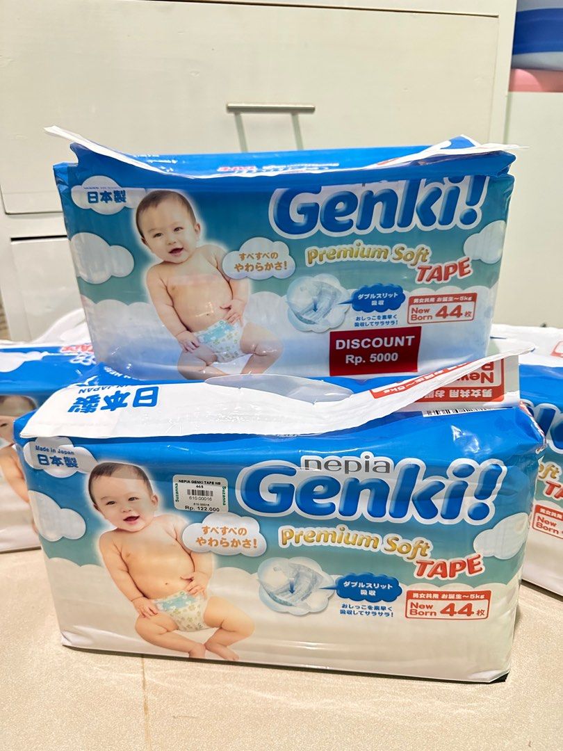 4 bungkus pampers Genki Premium Soft Tape Newborn Bayi Anak