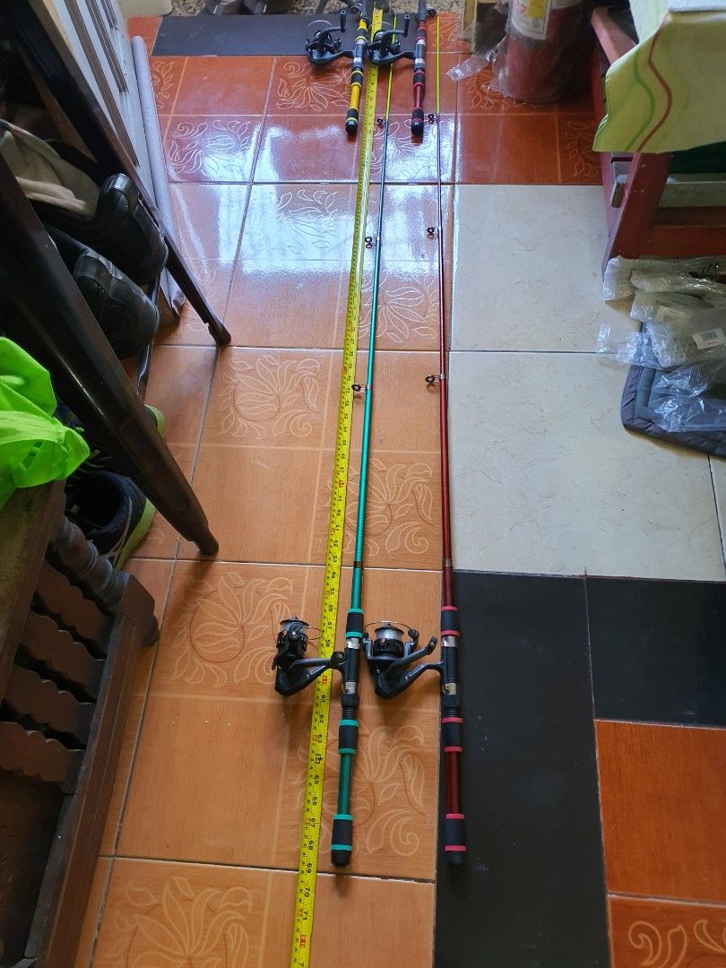 4 sale fishing rod with reel and line 100 mtrs, Sports Equipment
