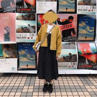 蓬鬆可愛🌼芥黃條紋拼接鋪棉外套   #23初夏時尚