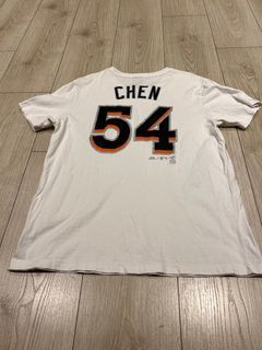 Majestic Men's Miami Marlins T-Shirt Size 2XL Orange #54 Chen Graphic SS