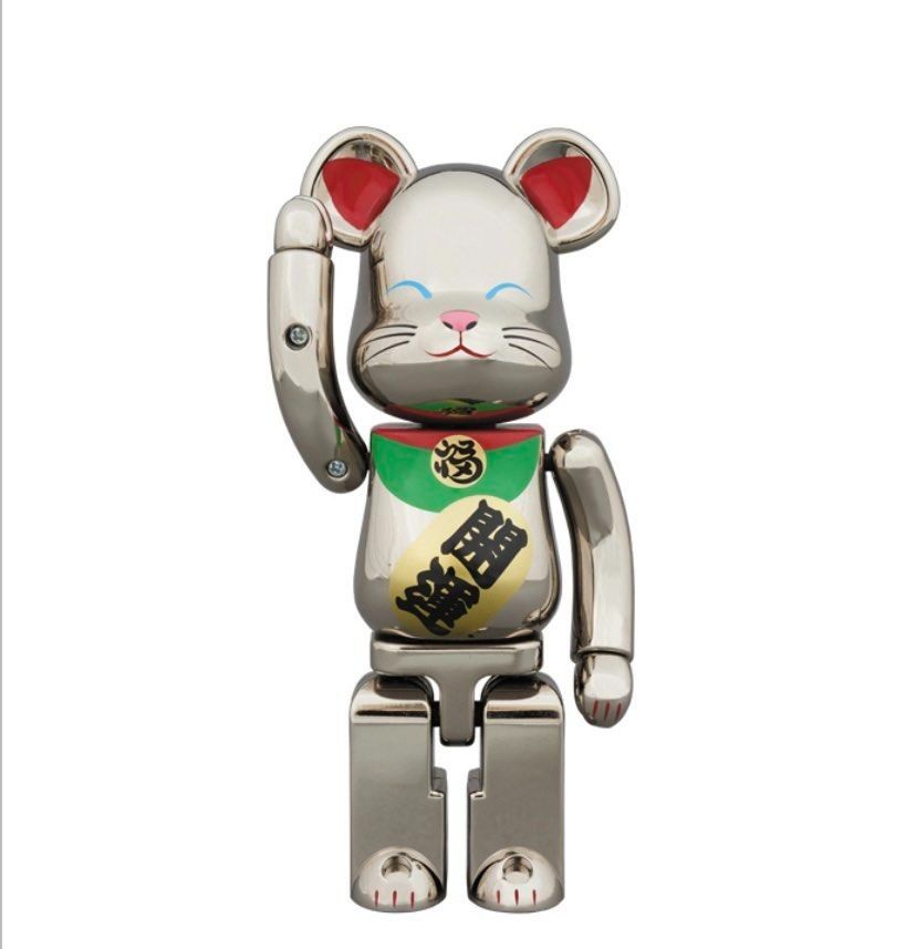 超合金 BE@RBRICK 招き猫 銀メッキ弐 3つ 超合金 BE@RBRICK 招き猫 銀メッキ弐 200％